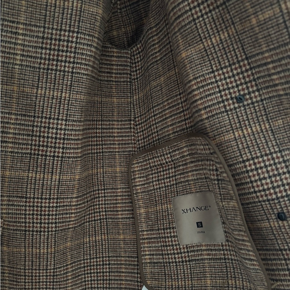Classic Brown Houndstooth Wool Blazer - Picture 5 of 7